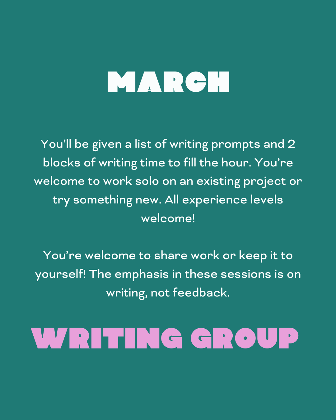 February Book Club/Writing Group Ticket